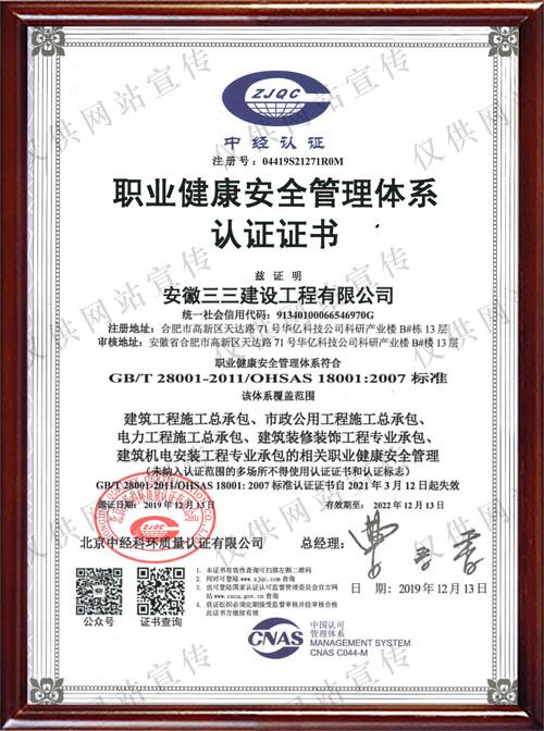 職業(yè)健康安全認證（中文版）